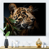 Leopard Glimpse Of Shadows - Black Leopard Wall Art