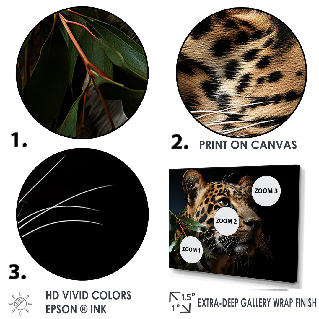 Leopard Glimpse Of Shadows - Black Leopard Wall Art