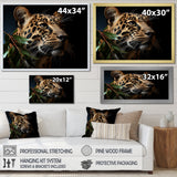 Leopard Glimpse Of Shadows - Black Leopard Wall Art