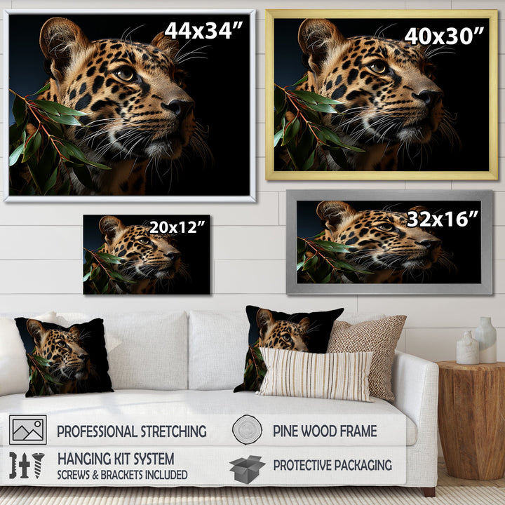 Leopard Glimpse Of Shadows - Black Leopard Wall Art