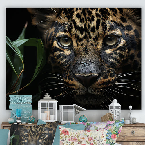 Candid Jungle Captivation Leopard - Leopard Framed Canvas Art