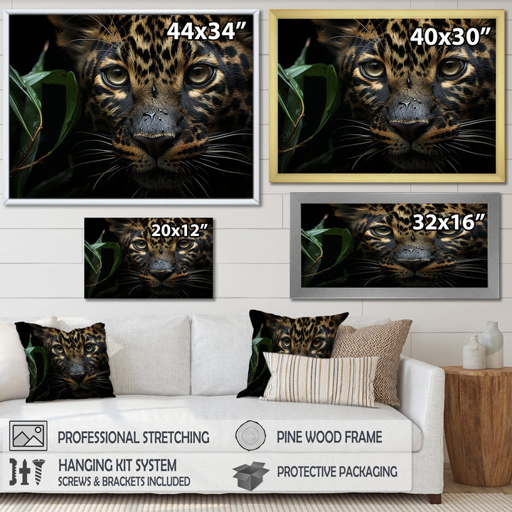 Candid Jungle Captivation Leopard - Leopard Framed Canvas Art