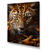 Leopard Golden Stalker Portrait Gaze - Leopard Living Room Wall Art