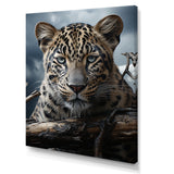 Monochrome Majesty Leopard In The Wild - Beige Leopard Wall Art