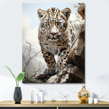 Majesty Leopard Gaze Of The Wild - Beige Leopard Wall Art