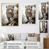 Majesty Leopard Gaze Of The Wild - Beige Leopard Wall Art