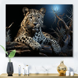 Moonlit Leopard Camouflage - Leopard Large Canvas Wall Art