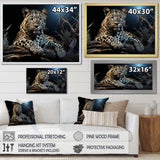 Moonlit Leopard Camouflage - Leopard Large Canvas Wall Art