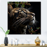 Leopard Nighttime Observer - Leopard Canvas Wall Art