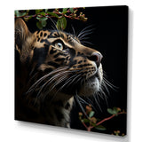 Leopard Nighttime Observer - Leopard Canvas Wall Art