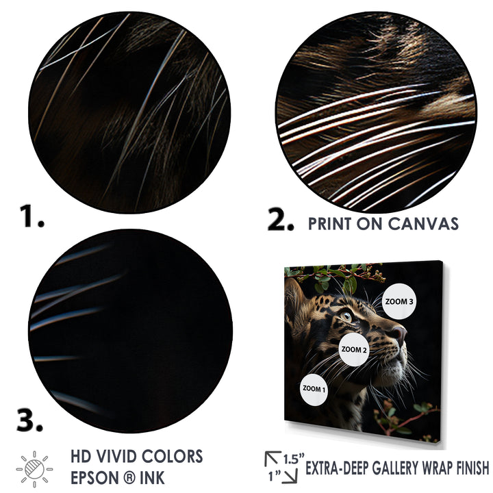 Leopard Nighttime Observer - Leopard Canvas Wall Art
