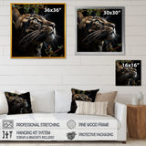 Leopard Nighttime Observer - Leopard Canvas Wall Art