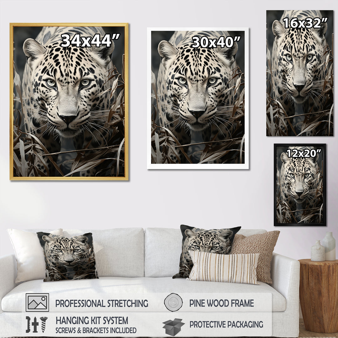 Graceful Leopard Predators In The Wild - Gray Leopard Wall Art