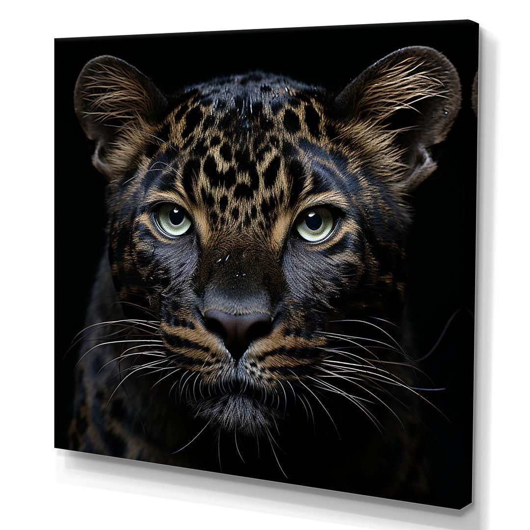Stealthy Nocturne Leopard - Leopard Large Canvas Wall Art
