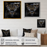 Stealthy Nocturne Leopard - Leopard Large Canvas Wall Art