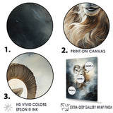 Lightning Ram Minimalism - Gray Sheep Wall Art