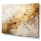 Beige And Gold Marble Lightning I - Abstract Canvas Wall Art