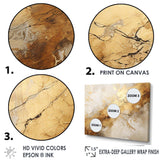 Beige And Gold Marble Lightning I - Abstract Canvas Wall Art