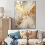 Beige And Gold Marble Lightning III - Abstract Canvas Wall Art