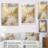 Beige And Gold Marble Lightning III - Abstract Canvas Wall Art