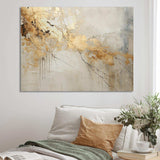 Beige And Gold Marble Lightning VI - Abstract Canvas Wall Art