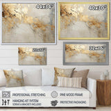 Beige And Gold Marble Lightning VI - Abstract Canvas Wall Art