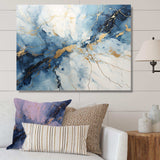 White And Blue Thunderstorm Marble - Landscapes Canvas Wall Art