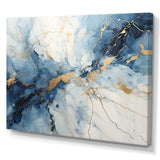 White And Blue Thunderstorm Marble - Landscapes Canvas Wall Art