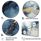 White And Blue Thunderstorm Marble - Landscapes Canvas Wall Art