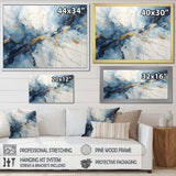 White And Blue Thunderstorm Marble - Landscapes Canvas Wall Art