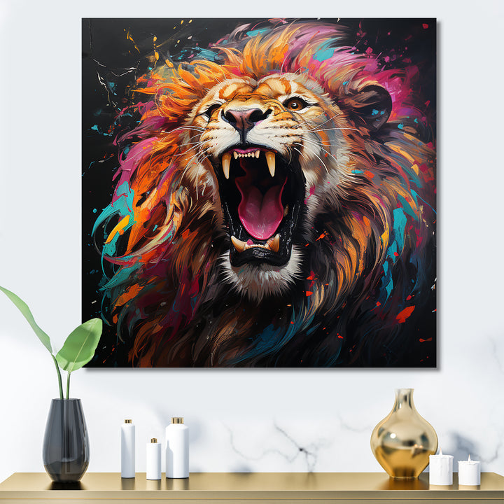 Popart Lion Roar - Brown Lion Wall Art