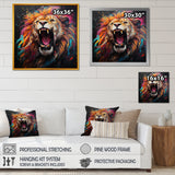 Popart Lion Roar - Brown Lion Wall Art