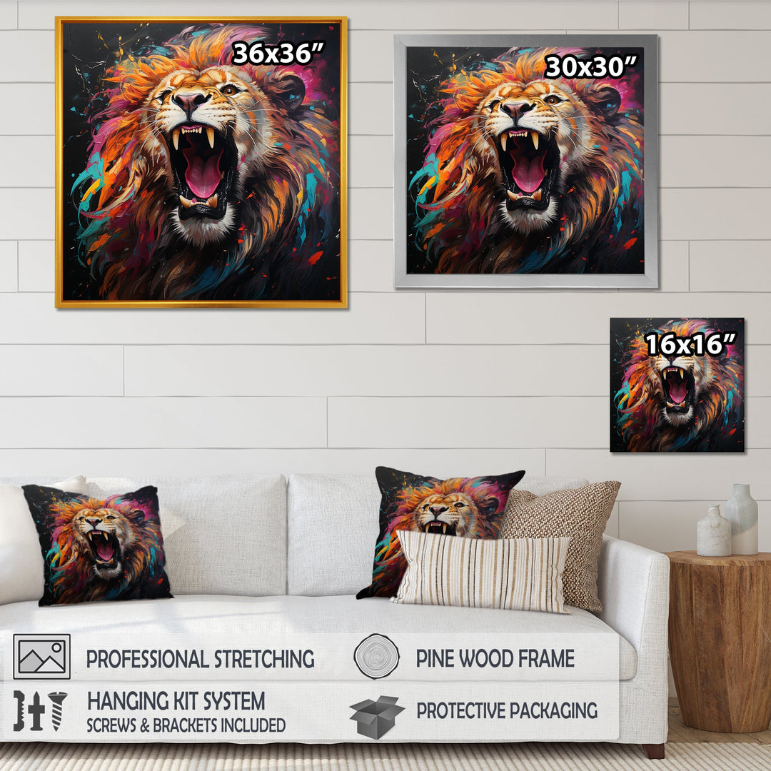 Popart Lion Roar - Brown Lion Wall Art