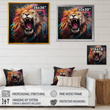 Popart Lion Roar - Brown Lion Wall Art