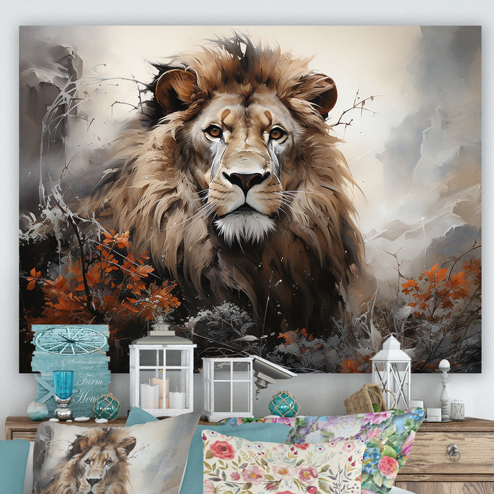 Elemental Lion Harmony - Lion Large Canvas Wall Art