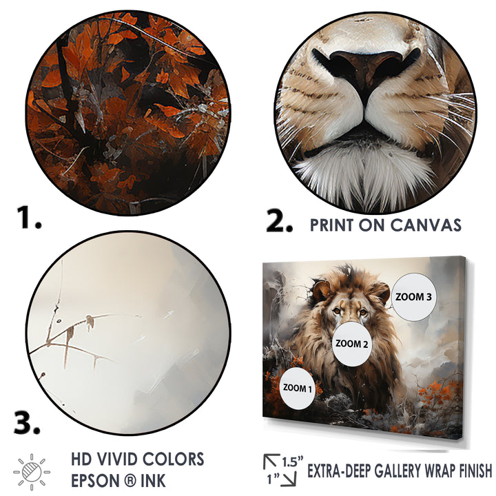Elemental Lion Harmony - Lion Large Canvas Wall Art