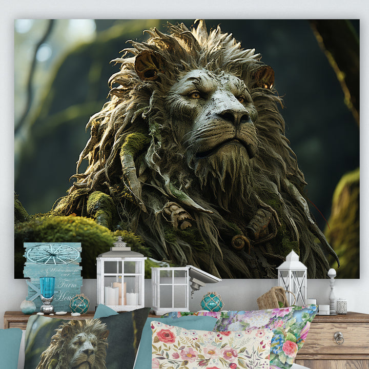 Enchanted Lion Wilderness Fantasy - Lion Living Room Wall Art