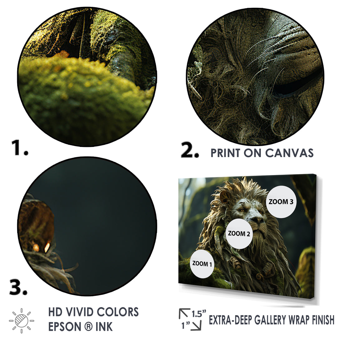 Enchanted Lion Wilderness Fantasy - Lion Living Room Wall Art