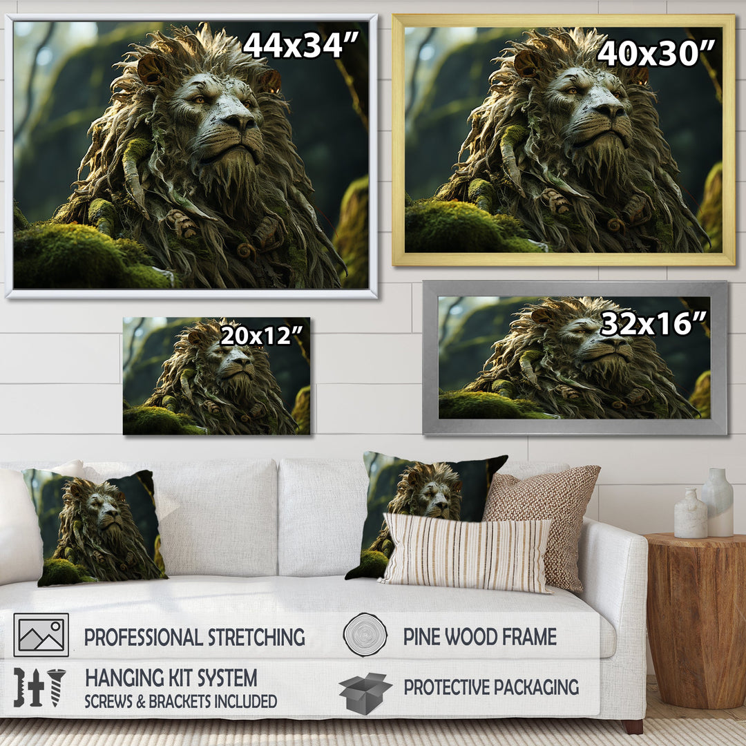Enchanted Lion Wilderness Fantasy - Lion Living Room Wall Art