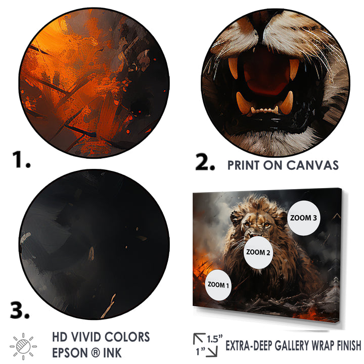 Feral Passion Roar Lion - Brown Lion Wall Art
