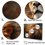 Shimmering Golden Lion Reflections - Lion Home Decor Art