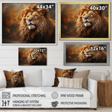 Shimmering Golden Lion Reflections - Lion Home Decor Art