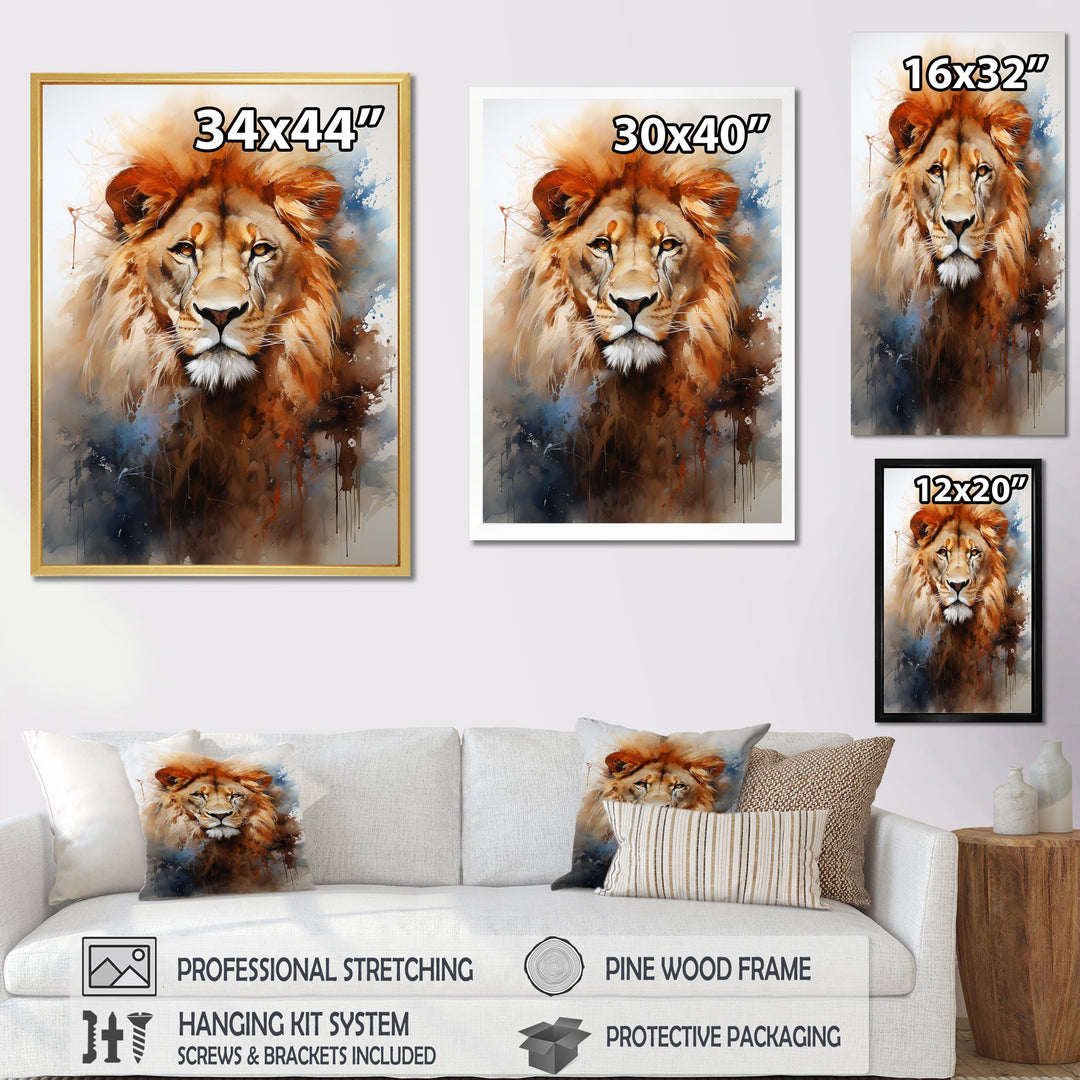 Intense Lions Gaze Realism - Lion Bedroom Wall Art