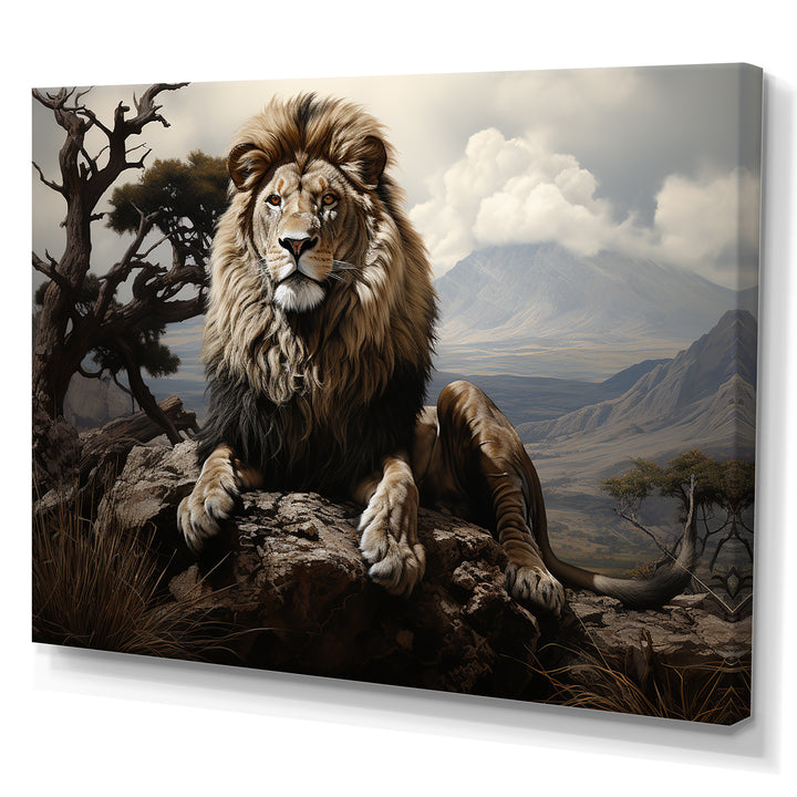 Golden Lions Vigilance Grace - Lion Canvas Wall Art