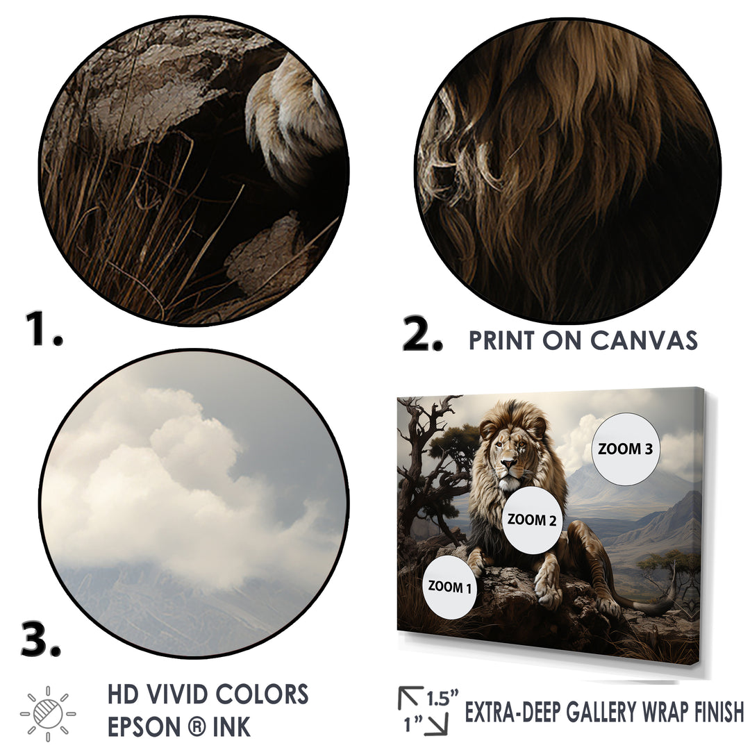 Golden Lions Vigilance Grace - Lion Canvas Wall Art