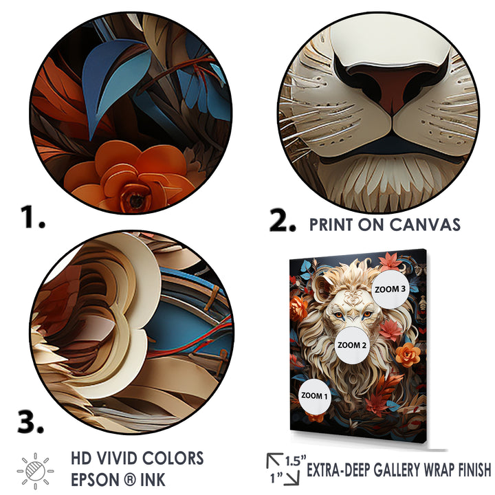 Lions Realm Dominant Blooming Presence - Lion Wall Art Prints