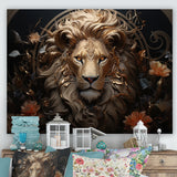 Radiant Luminous Bronze Lion - Lion Wall Art Prints