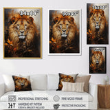 Mighty Monarchs Lion Portrait - Lion Living Room Wall Art