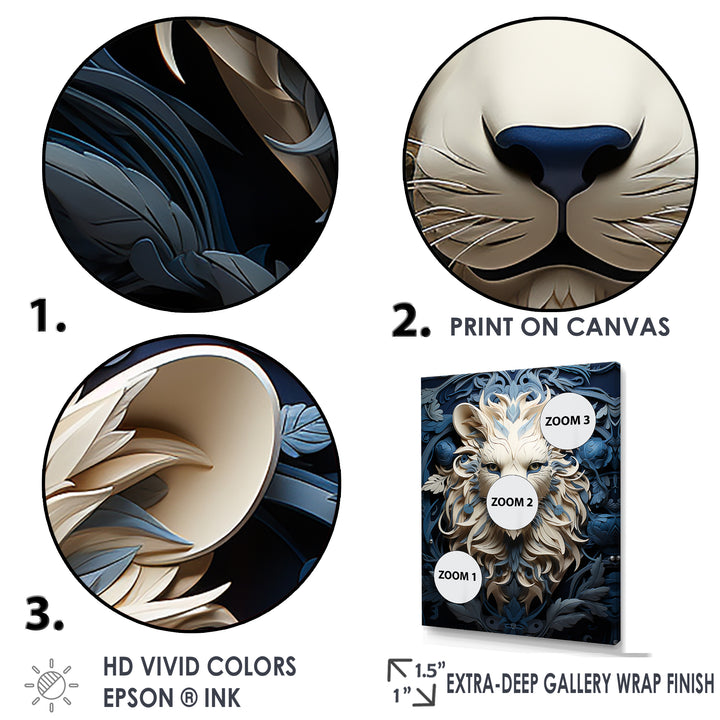 Lions Monochrome Guardian - Lion Canvas Wall Art