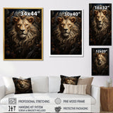 Regal Elegant Ruler Lion - Lion Large Canvas Wall Art